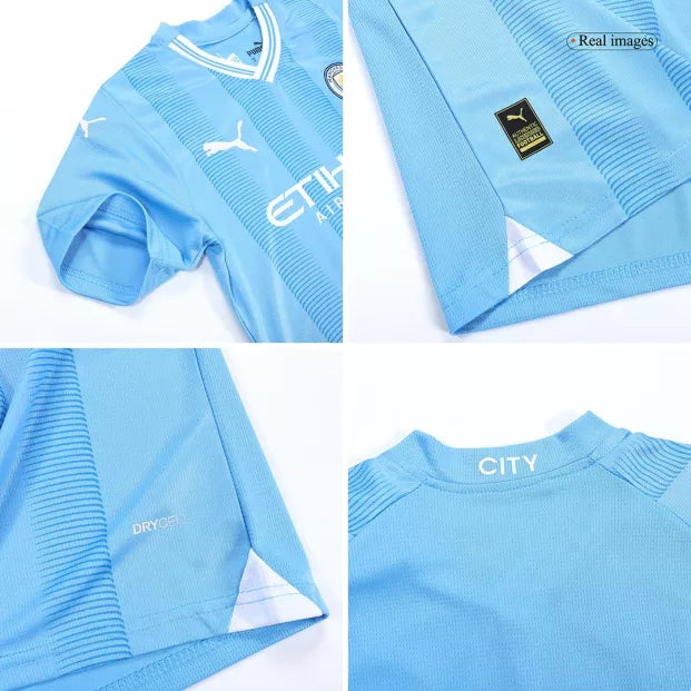 Kit Infantil Manchester City Azul e branco - Haaland I 2023