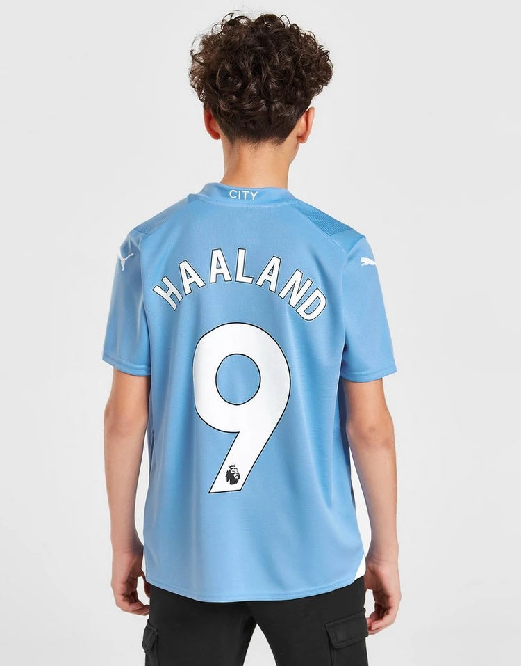 Kit Infantil Manchester City Azul e branco - Haaland I 2023