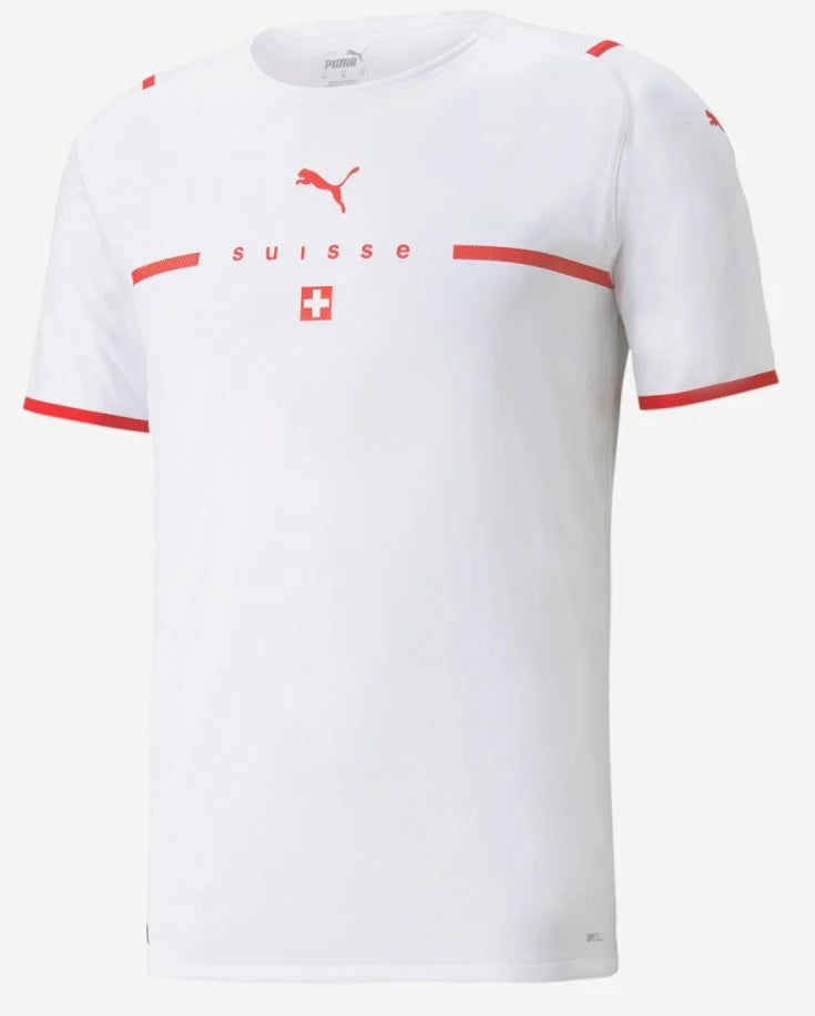 Camisa Suiça Away 21/22  - Torcedor Masculino - Branca e Vermelha