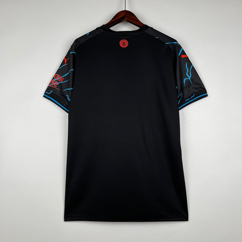 Camisa Manchester City III 2023/24 Torcedor - Preto e Azul- Masculino