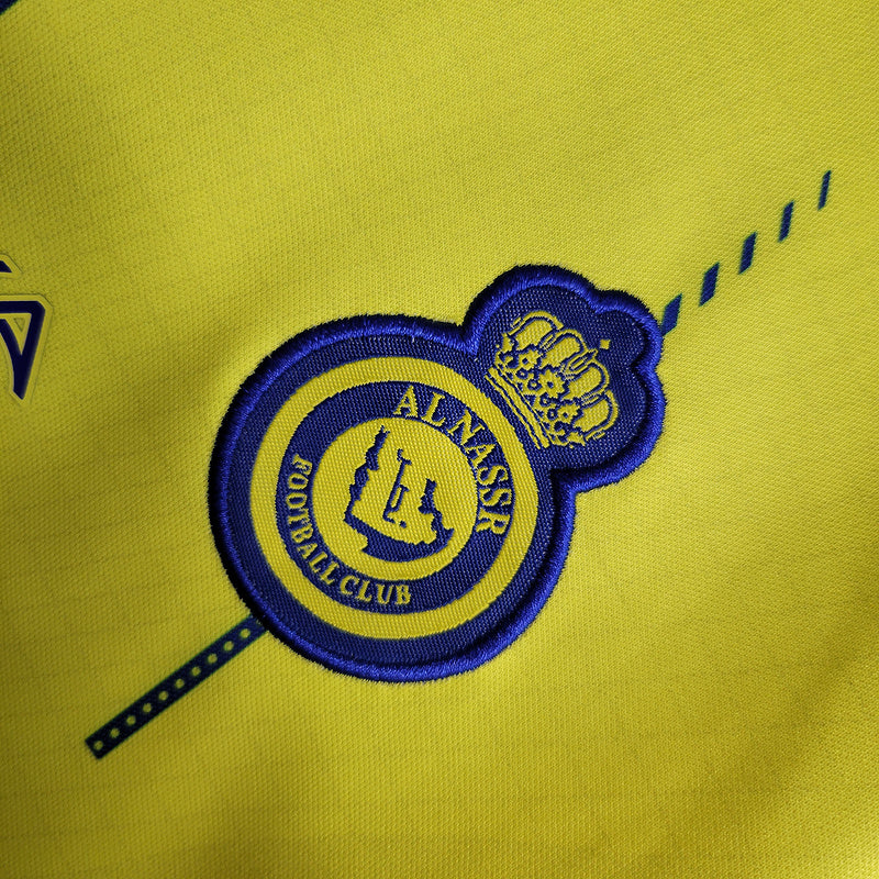 Kit Infantil Al Nassr Amarelo e azul Cristiano Ronaldo Nike I 2023