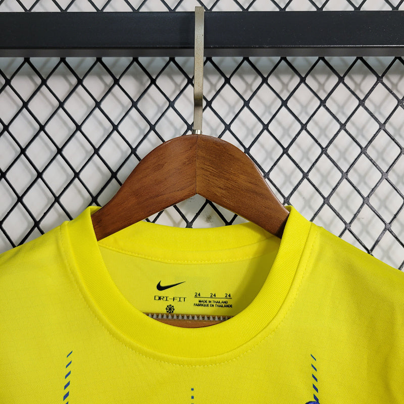 Kit Infantil Al Nassr Amarelo e azul Cristiano Ronaldo Nike I 2023