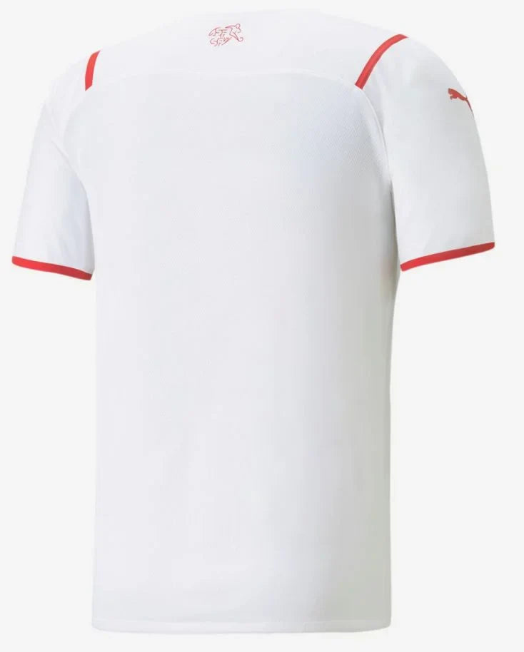 Camisa Suiça Away 21/22  - Torcedor Masculino - Branca e Vermelha