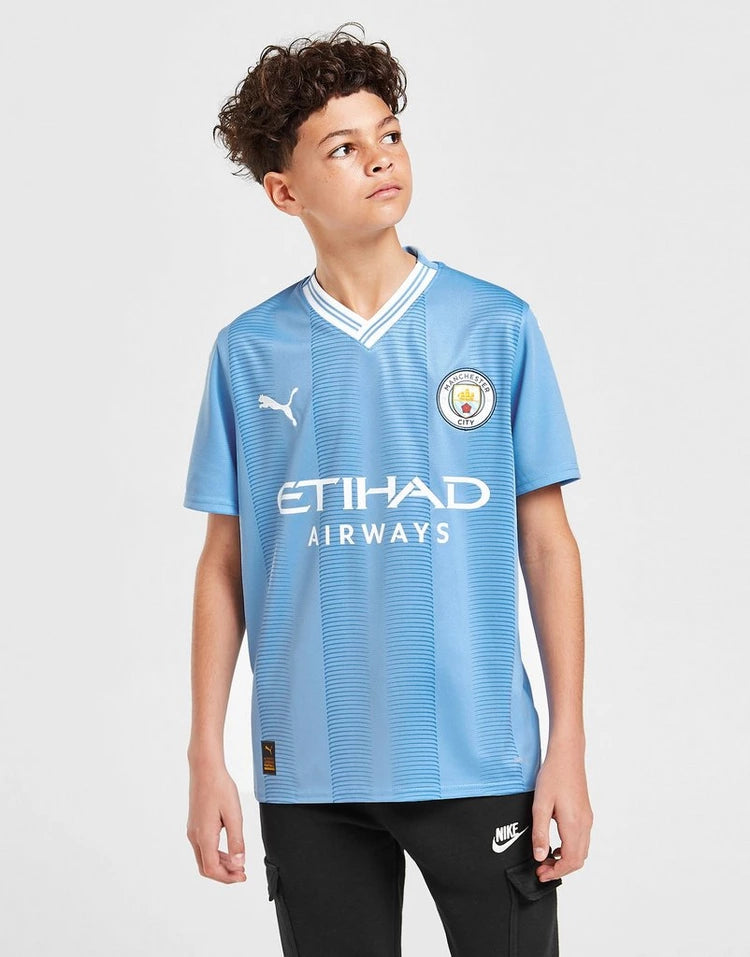 Kit Infantil Manchester City Azul e branco - Haaland I 2023