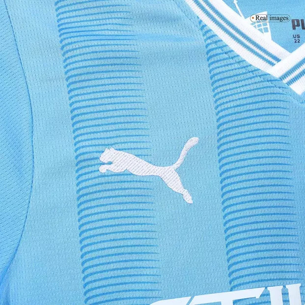 Kit Infantil Manchester City Azul e branco - Haaland I 2023