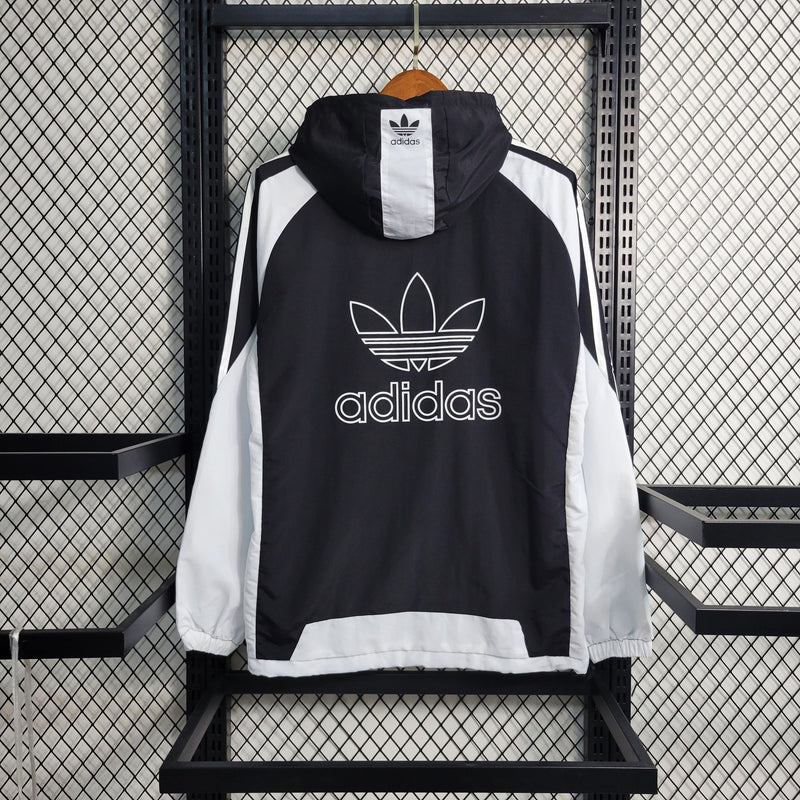 Jaqueta Adidas Preto Com Detalhes Branco