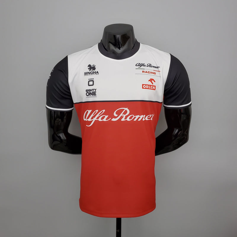 CAMISETA ALFA ROMEO RACING - BRANCA E VERMELHA - FÓRMULA 1 - F1