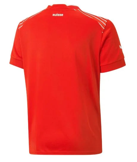 Camisa Suiça Home Copa do Mundo 2022 Torcedor Masculina - Vermelho e Branco