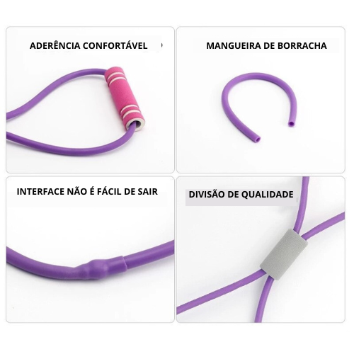 Bandas De Resistência Yoga Fitness Com Tubo Elástico e Cinto de Borracha