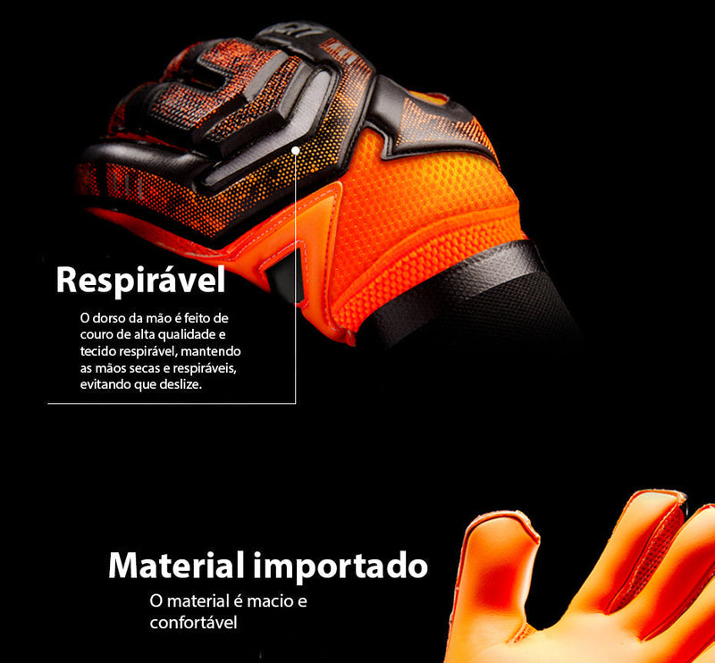 Luva De Goleiro De Futebol Profissional 4mm Látex Com Proteção De Dedo