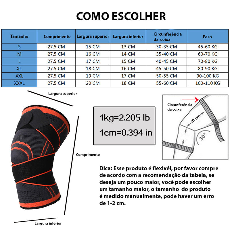 Joelheira com Faixa Elástica Sem Orifício Patelar ©