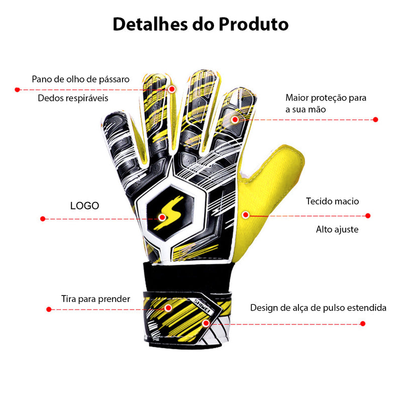 Luvas De Goleiro De Futebol Profissional Com Proteção da Mão Respirável ©