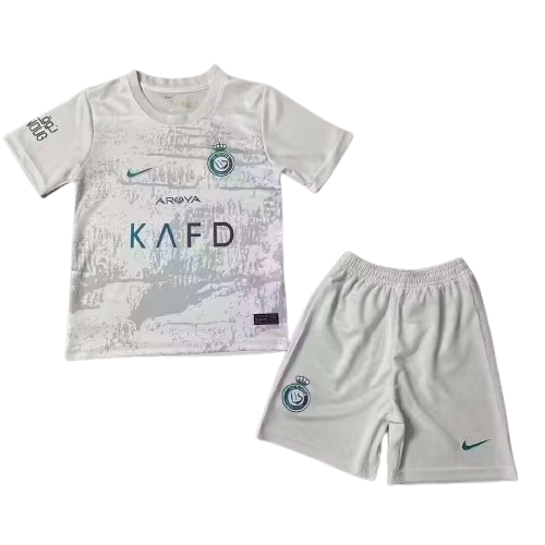 Kit Infantil Al Nassr Branco Azul e Roxo Cristiano Ronaldo 2023/2024