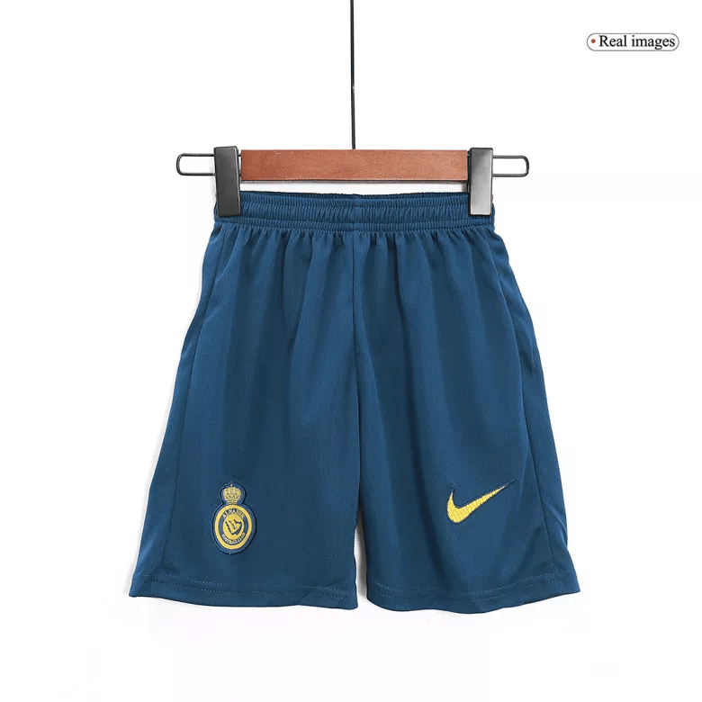 Kit Infantil Al Nassr Azul e Dourado Cristiano Ronaldo II 2023