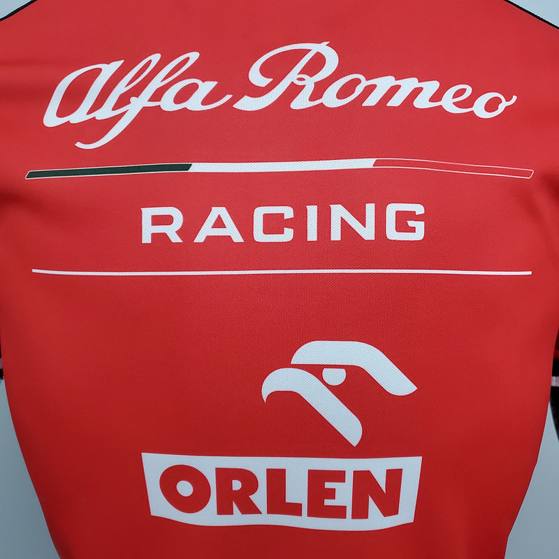 CAMISETA ALFA ROMEO RACING - PÓLO - BRANCA E VERMELHA - FÓRMULA 1 - F1