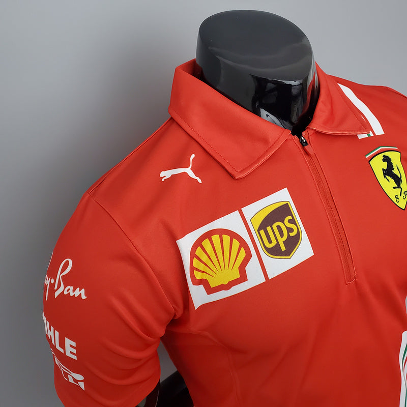 CAMISETA SCUDERIA FERRARI - PÓLO - VERMELHA - FÓRMULA 1 - F1