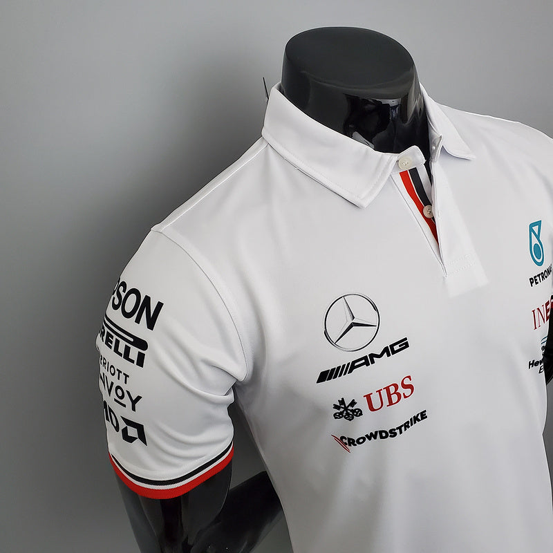 CAMISETA MERCEDES AMG PETRONAS - PÓLO - BRANCA - FÓRMULA 1 - F1