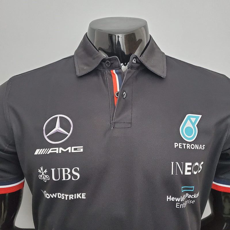 CAMISETA MERCEDES AMG PETRONAS - PÓLO - PRETA2 - FÓRMULA 1 - F1