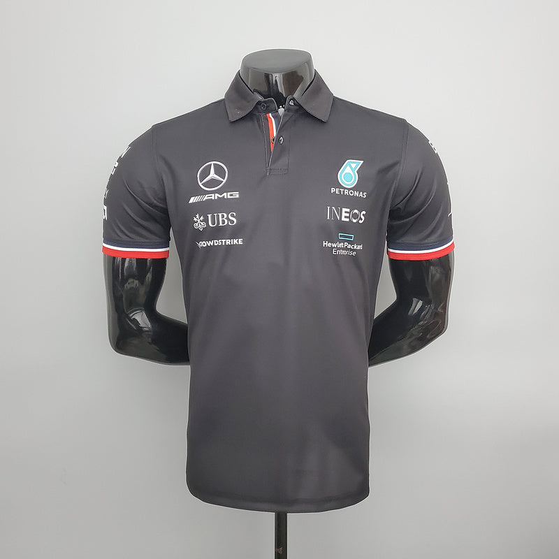 CAMISETA MERCEDES AMG PETRONAS - PÓLO - PRETA - FÓRMULA 1 - F1