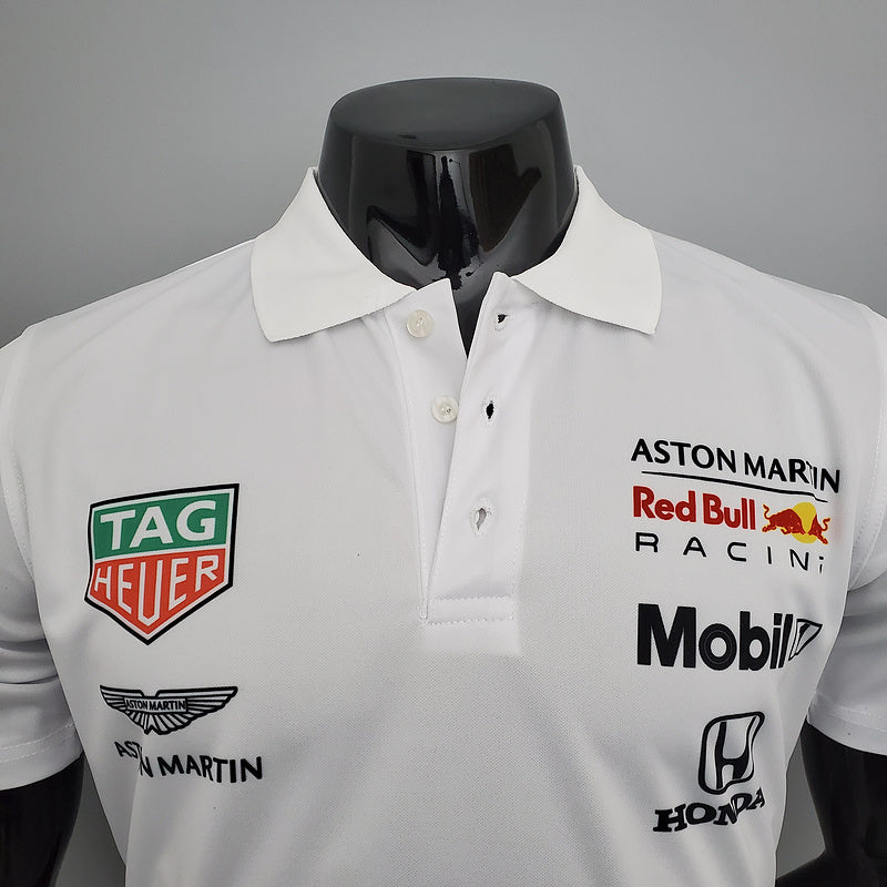 CAMISETA RED BULL RACING HONDA RBR - PÓLO - BRANCA - FÓRMULA 1 - F1