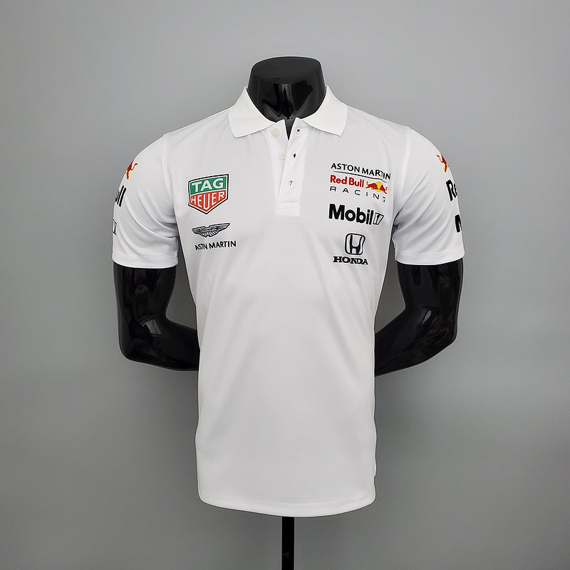 CAMISETA RED BULL RACING HONDA RBR - PÓLO - BRANCA - FÓRMULA 1 - F1