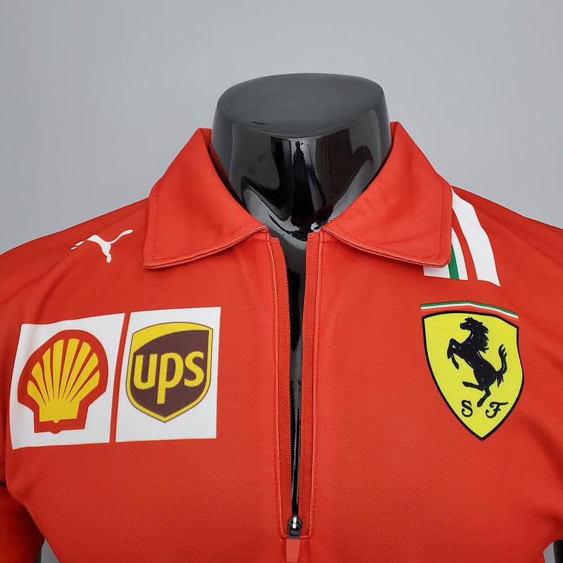 CAMISETA SCUDERIA FERRARI - PÓLO - VERMELHA - FÓRMULA 1 - F1