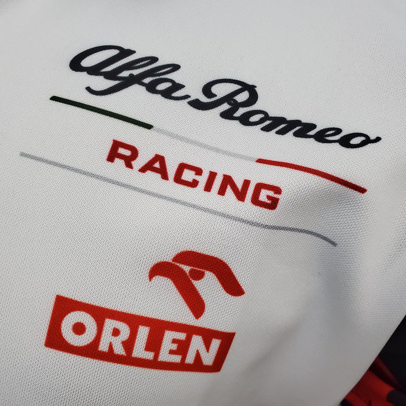 CAMISETA ALFA ROMEO RACING - PÓLO - BRANCA E VERMELHA - FÓRMULA 1 - F1