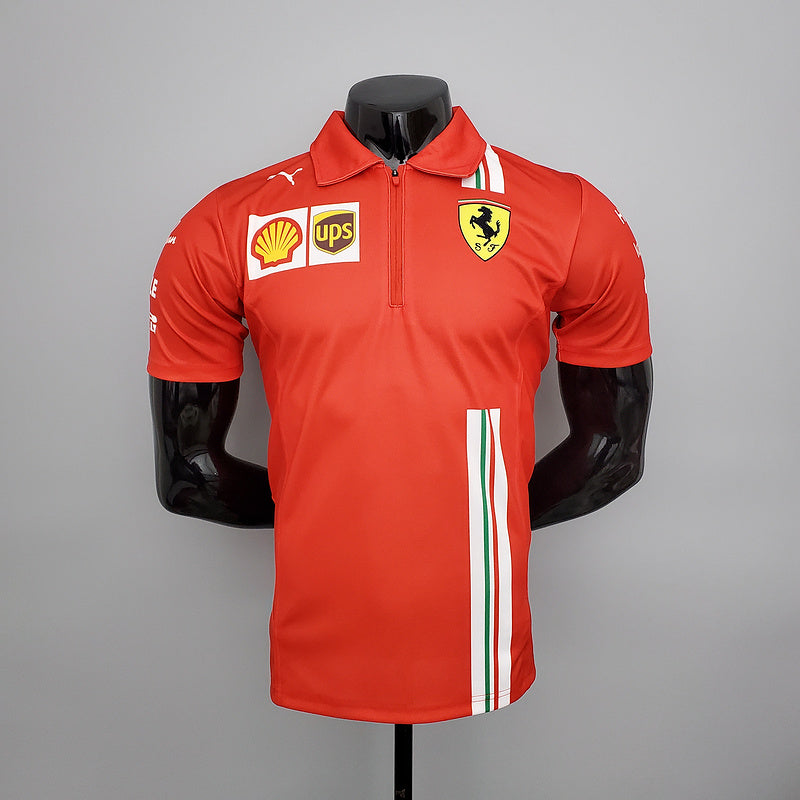 CAMISETA SCUDERIA FERRARI - PÓLO - VERMELHA - FÓRMULA 1 - F1