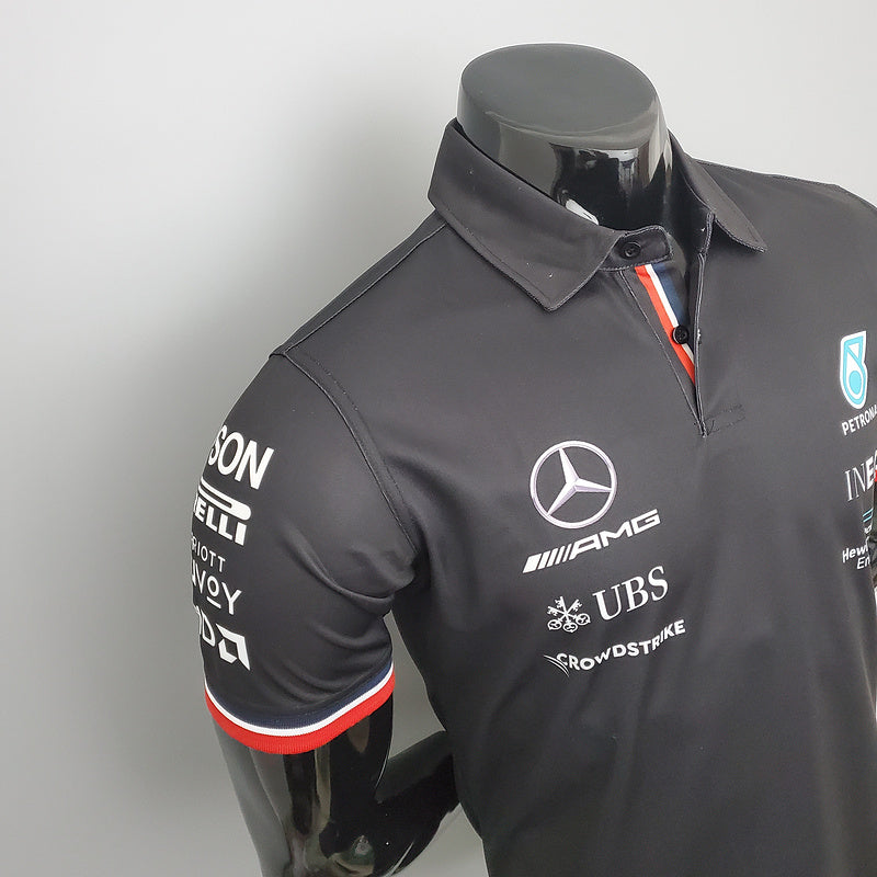 CAMISETA MERCEDES AMG PETRONAS - PÓLO - PRETA2 - FÓRMULA 1 - F1