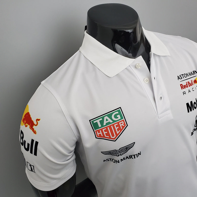 CAMISETA RED BULL RACING HONDA RBR - PÓLO - BRANCA - FÓRMULA 1 - F1