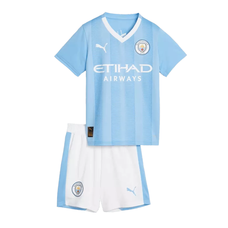 Kit Infantil Manchester City Azul e branco - Haaland I 2023