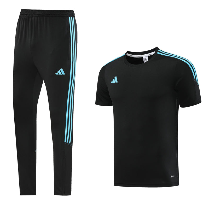 Conjunto Adidas Fitness Aero Masculino - Preto e Azul