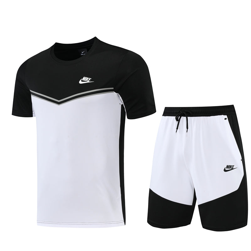 Conjunto Nike Fitness Treino Masculino - Branco e Preto