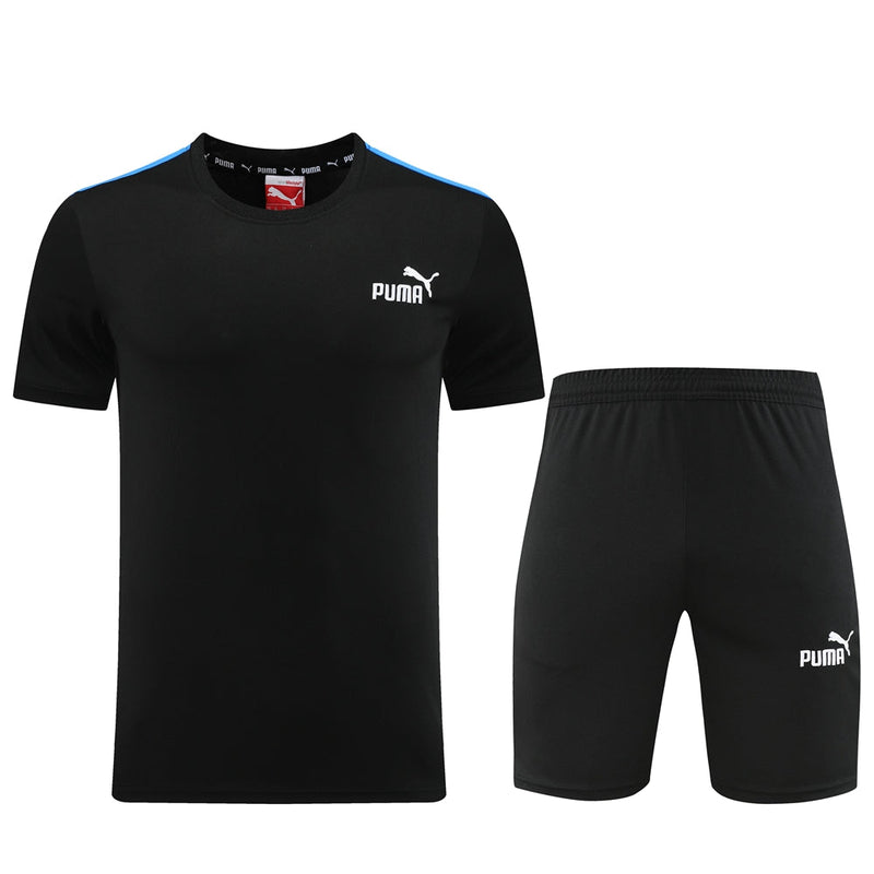 Conjunto Puma Fitness Treino Masculino - Preto e Azul