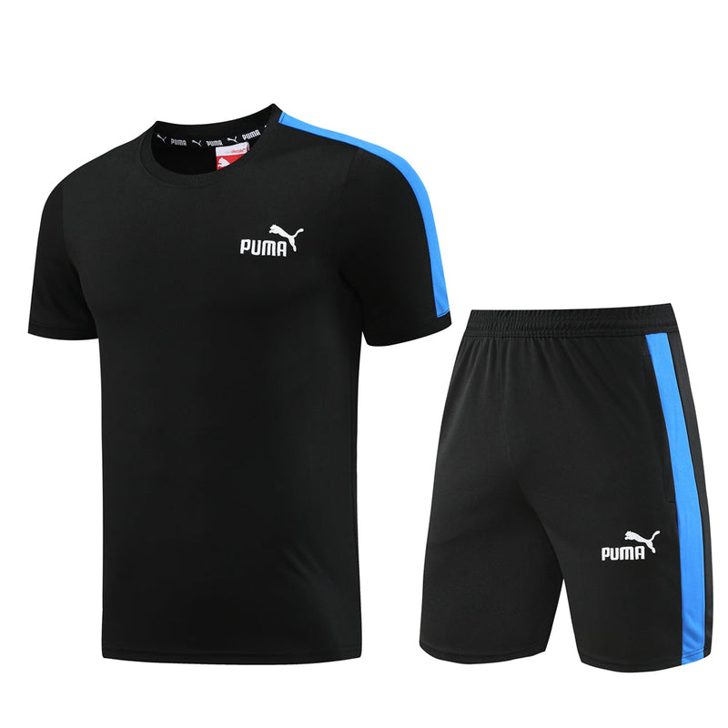 Conjunto Puma Fitness Treino Masculino - Preto e Azul