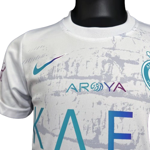 Kit Infantil Al Nassr Branco Azul e Roxo Cristiano Ronaldo 2023/2024