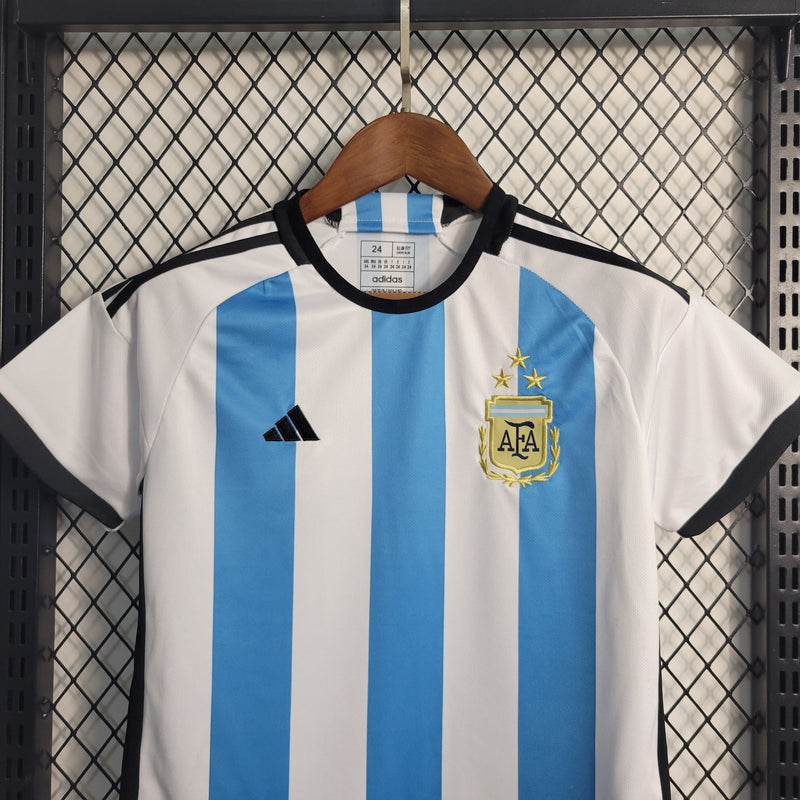 Kit Infantil Argentina I 22/23 Adidas - Azul e Branca