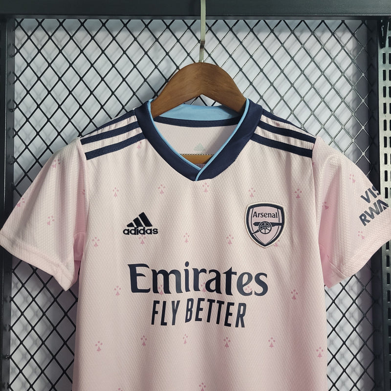 Kit Infantil Arsenal III 22/23 Adidas - Rosa