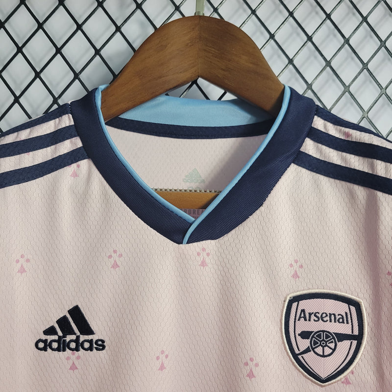 Kit Infantil Arsenal III 22/23 Adidas - Rosa