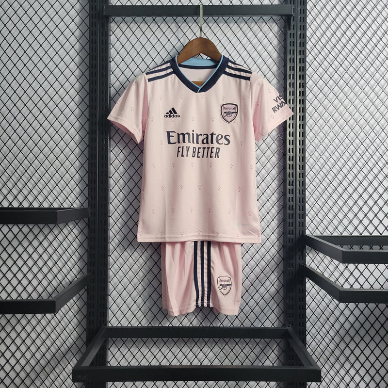 Kit Infantil Arsenal III 22/23 Adidas - Rosa