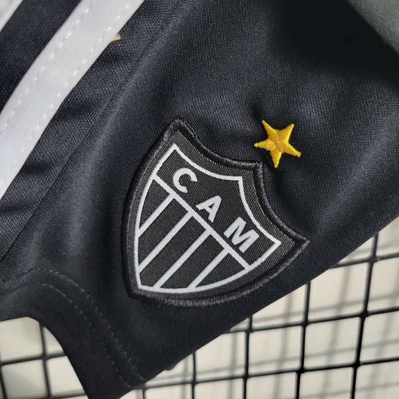 Kit Infantil Atlético Mineiro I 23/24 Adidas - Preto e Branco