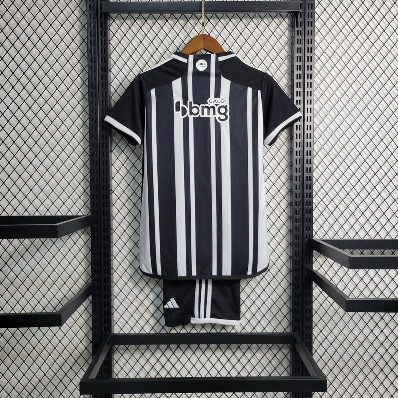 Kit Infantil Atlético Mineiro I 23/24 Adidas - Preto e Branco