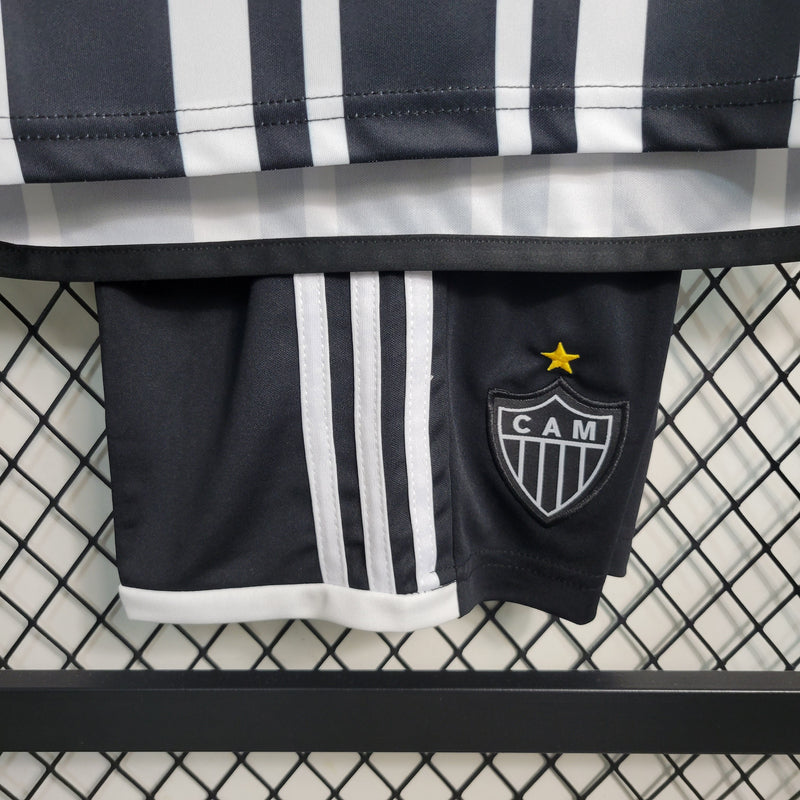 Kit Infantil Atlético Mineiro I 23/24 Adidas - Preto e Branco