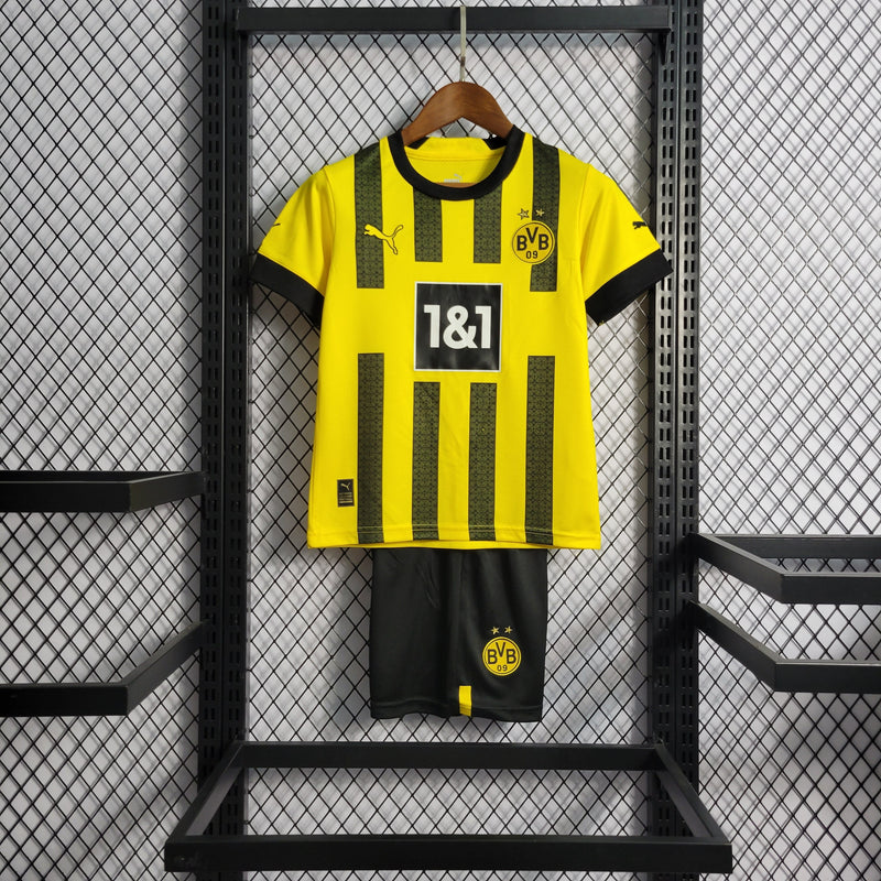 Kit Infantil Borussia Dortmund I 22/23 Puma - Amarela