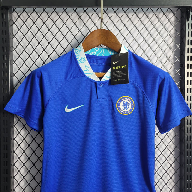 Kit Infantil Chelsea I 22/23 Nike - Azul