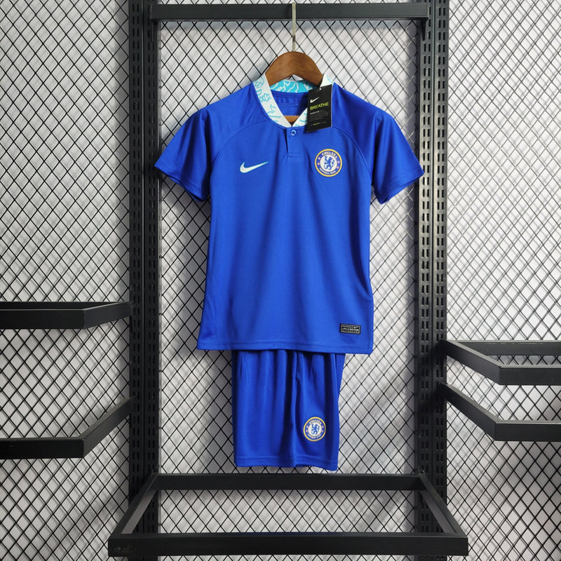 Kit Infantil Chelsea I 22/23 Nike - Azul