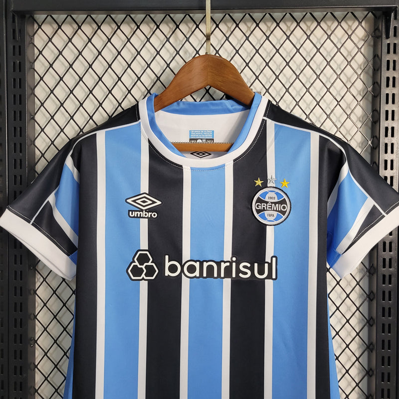 Kit Infantil Grêmio I 23/24 Umbro - Azul e Preto