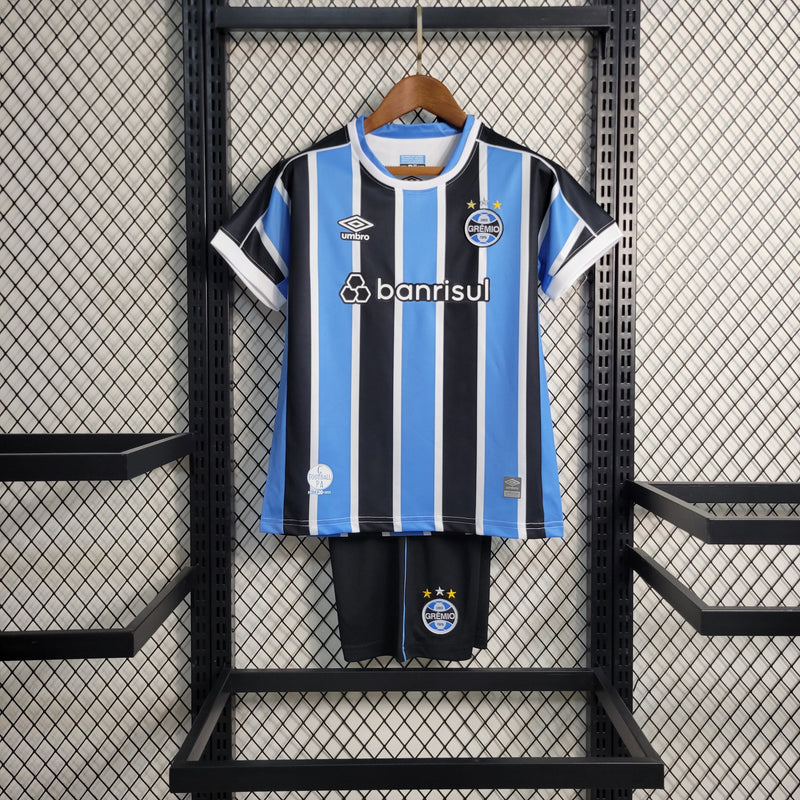 Kit Infantil Grêmio I 23/24 Umbro - Azul e Preto