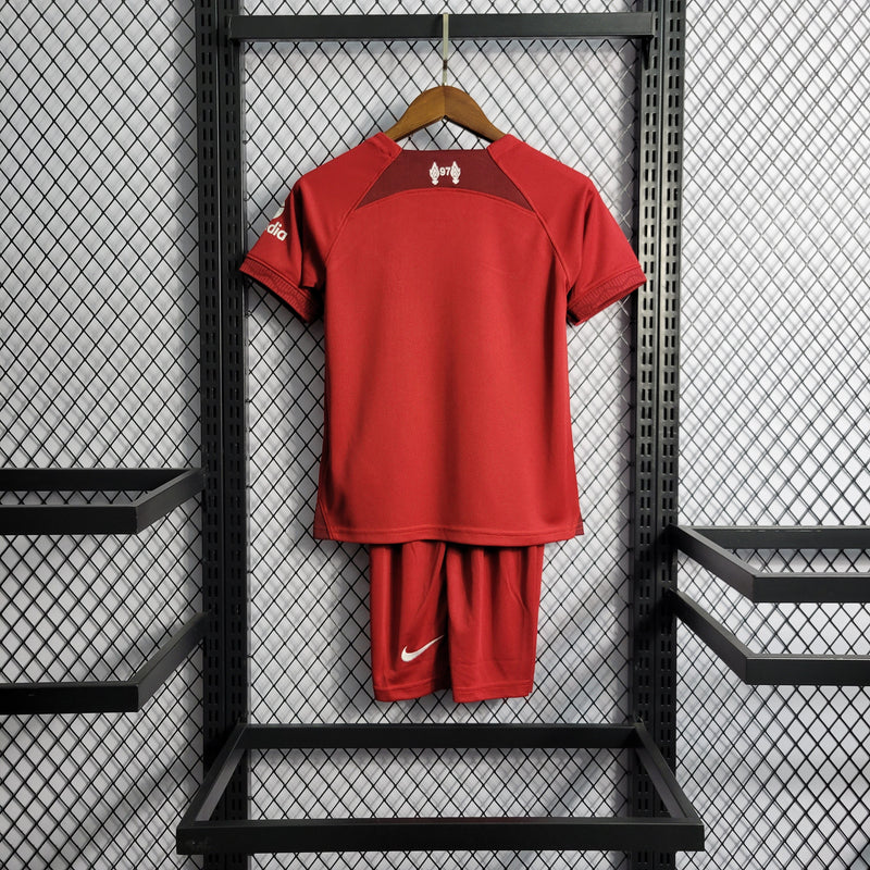 Kit Infantil Liverpool I 22/23 Nike - Vermelha