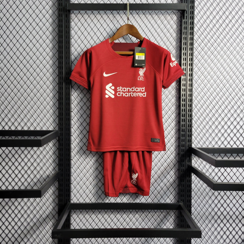 Kit Infantil Liverpool I 22/23 Nike - Vermelha